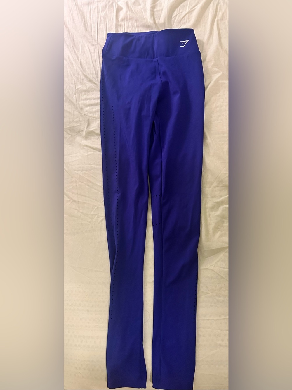 Girls Royal Blue Gymshark-Style High-Waist Performance Leggings